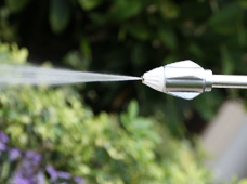 Pocket Hose nozzle producing a narrow concentrated stream of water